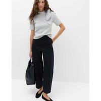 M&S Cotton Rich Crease Front Barrel Leg Chinos Navy