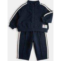 M&S 2 Piece Cotton Rich Sporty Tracksuit (0-5 Yrs) Navy