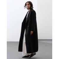 Autograph Wool Blend Single Breasted Tailored Coat with Cashmere Black