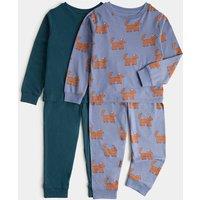 M&S 2 Pack Pure Cotton Dog Pyjama Sets (1-8 Yrs) Multi