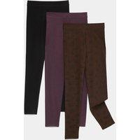 M&S 3 Pack Cotton Rich Print Leggings (6-16 Yrs) Multi