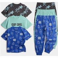 M&S Kids' 3 Pack Stay Cool Graphic Pyjama Sets (1-8 Yrs) Multi