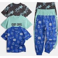 M&S Kids' 3 Pack Stay Cool Graphic Pyjama Sets (1-8 Yrs) Multi