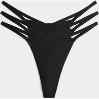 Body by M&S 3 Pack Body Invisibles No VPL G-String Thongs Black