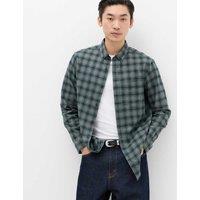 M&S Pure Cotton Flannel Shirt Dark Teal