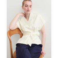 JAEGER Wrap Jacket with Linen Ivory