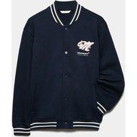 M&S Cotton Rich McLaren Bomber Jacket (6-16 Yrs) Navy Mix