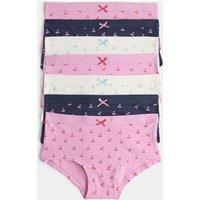 M&S 7 Pack Cotton Rich Cherry Shorts (5-16 Yrs) Red Mix