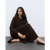 Autograph Pure Cashmere Wide Leg Trousers Bitter Chocolate