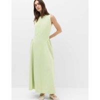 M&S Denim Maxi Drop Waist Dress Pistachio