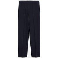 JAEGER Pure Wool Cigarette Leg Trousers Navy
