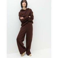 M&S Cotton Rich Wide Leg Joggers Dark Chocolate