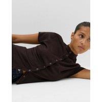 M&S Pure Merino Wool Short Sleeve Cardigan Bitter Chocolate
