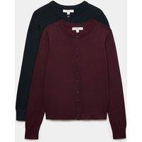 M&S 2 Pack Crew Neck Slim Fit Cardigan Multi