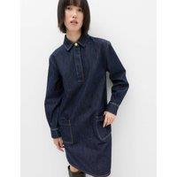 M&S Denim Mini Shirt Dress Denim