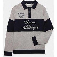 M&S Knitted Graphic Rugby Jumper Navy Mix