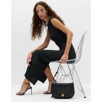 M&S Textured Round Neck Midi Bodycon Dress Black