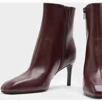 M&S Stiletto Heel Chisel Toe Ankle Boots Wine