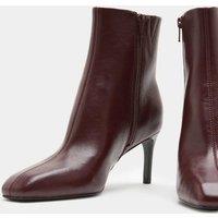 M&S Stiletto Heel Chisel Toe Ankle Boots Wine