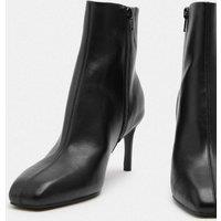 M&S Stiletto Heel Chisel Toe Ankle Boots Black