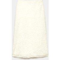 M&S Textured Midi A-Line Skirt Soft White