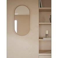 M&S Milan Pill Shape Short Hanging Mirror 80 x 40 Antique Brass