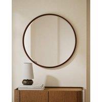 M&S Wooden Round Mirror 80cm Brown