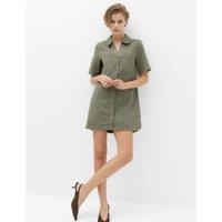 M&S Denim Mini Shirt Dress Khaki