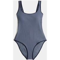 Goodmove Tummy Control Padded Ribbed Swimsuit Smokey Blue