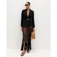 M&S Textured Open Maxi Beach Skirt Black