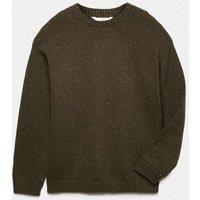 M&S Cotton Rich Knitted Jumper with Wool (6-16 Yrs) Khaki