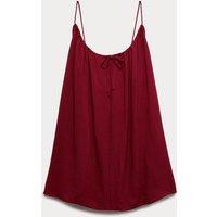 M&S Tie Front Strappy Mini Slip Dress Dark Red