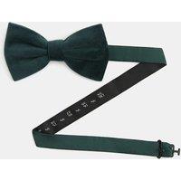 M&S Velvet Bow Tie Dark Evergreen