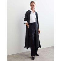 JAEGER Pure Merino Wool V-Neck Longline Cardigan Charcoal