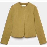 JAEGER Cotton Rich Collarless Tailored Jacket Green