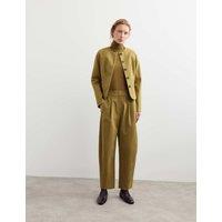 JAEGER Cotton Rich Collarless Tailored Jacket Green