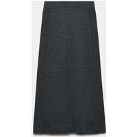 JAEGER Pure Merino Wool Knitted Column Skirt Charcoal