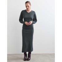 JAEGER Pure Merino Wool V-Neck Fitted Jumper Charcoal
