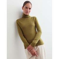 JAEGER Wool with Cashmere Roll Neck Jumper Green
