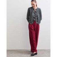 JAEGER Wool with Cashmere Button Front Cardigan Grey