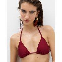 M&S Sheen Triangle Bikini Top Dark Red