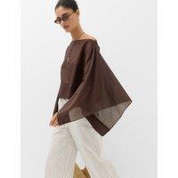 M&S Pure Cotton Sheer Cape Top Peat