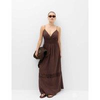M&S Pure Cotton Lace Insert Beach Dresses Peat