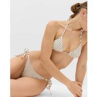 M&S Printed Tie Side Bikini Bottoms Ivory Mix