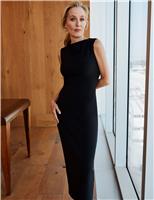 M&S Jersey Midi Bodycon Dress Black