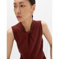 M&S Twist Front Slim Knitted Vest Chestnut
