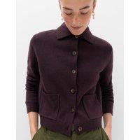 M&S Air-Yarn Collared Relaxed Cardigan Dark Aubergine