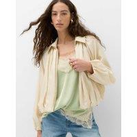 M&S Contrast Lace Trim Cami Top Light Green Mix