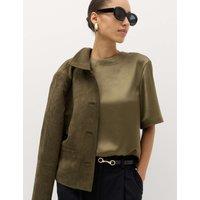 M&S Satin T-Shirt Dark Olive