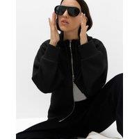 M&S Scuba Zip Through Hoodie Black